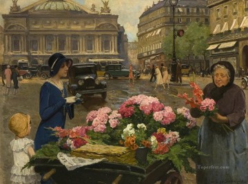 Louis Marie Schryver vendedor de flores de París Pinturas al óleo